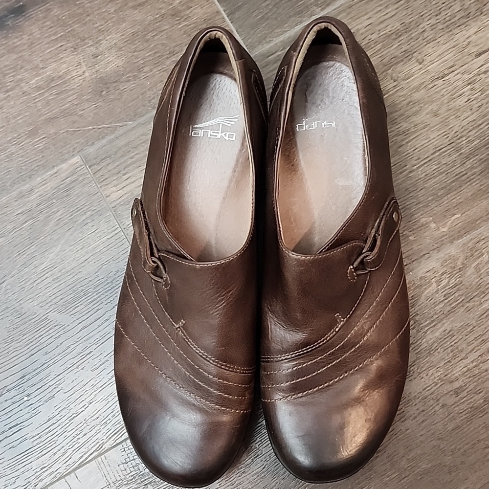Dansko Franny Loafers Womens 41 US 10.5 Brown Leather Slip On Shoes Comfort
